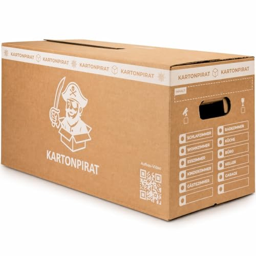 Umzugskartons 60x30x33 cm 2-wellig bis 40 kg verstärkte Griffe (20 Stück)