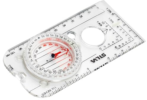 Silva Compass Navigation - Nr 4 - Graduated in Mils & Degrees - Scale 1:25k 1:40k 1:50k mm & in - For Professionals - Rotatable Housing - Military Compass Hiking