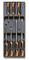 BETA T198 - Termoformato rigido in ABS giraviti grip per viti lama piatta e Pozidriv-Supadriv