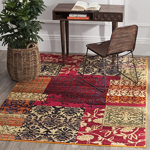 SAFAVIEH Monaco Collection Area Rug - 5'1 x 7'7, Multi, Boho Patchwork Design, Non-Shedding & Easy Care, Ideal for High Traffic Areas in Living Room, Bedroom (MNC211F)
