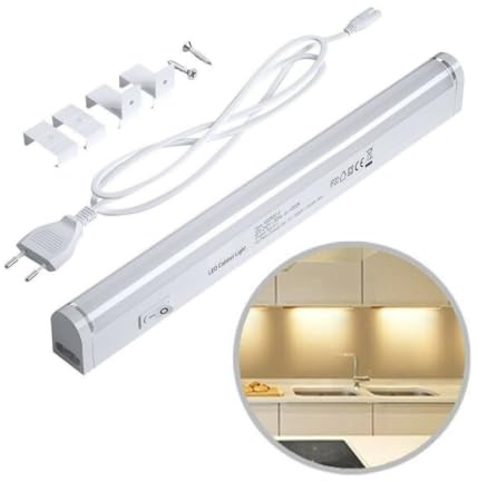 OISE ART STORE Trade Shop - Lampada Luce Sottopensile 30cm Mobili Cucina Armadio Barra LED 330lm Bianco Bianco Caldo -