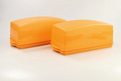 TUPPERWARE Kastenkuchenbehälter Junge Welle J29 Kuchen Kastenkuchen orange (2) 30895