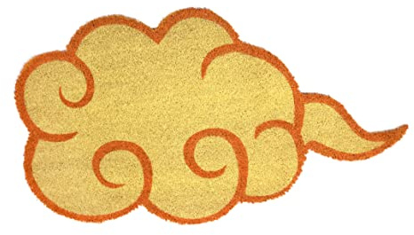 SD Toys - Felpudo Entrada Nube Kinton de Dragon Ball, Fibra de Coco, Antideslizante, Amarillo, 73 x 43 cm
