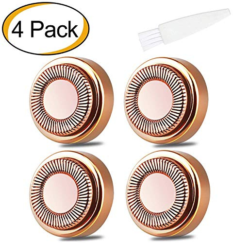 AiBarle 4 Pack Gesichtshaarentferner Ersatzköpfe für Touch Flawless Elektrorasierer für Lippen, Kinn, Wangen und Sideburns, wie im Fernsehen gesehen 18K vergoldete Klingen