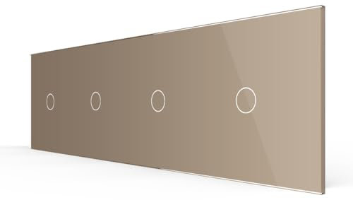 Livolo - Interruptor de luz táctil de cristal, interruptor inalámbrico, enchufe, etc., color dorado (marco: VL-C7-C1/C1/C1/C1-13)