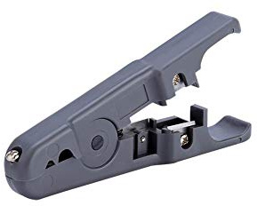 Tosuny Herramienta Multifuncional de Pelado de Cables con Cortador de Cable para UTP Redondo/Plano UTP, Cuchilla Afilada Giratoria Ajustable, Gris