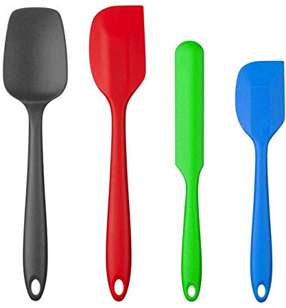Pritogo Set Raschietto per Pasta (4 Pezzi) spatola in Silicone spatola per Pasta Accessorio da Forno con Anima in Metallo Fino a 220° Senza BPA