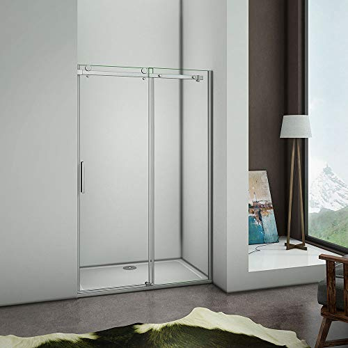 AICA porte de douche coulissante 160x195cm en verre anticalcaire AICA porte de douche en niche
