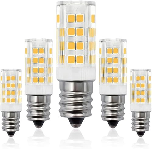 AC 220-240V E14 Screw Base LED Light Bulbs 40 Watt Incandescent Equivalent European Base for Cooker Hood,Range Hood Light Refrigerator 360° Flicker-free Non-Dimmable 400LM(Daylight White 6000K 5PACK )