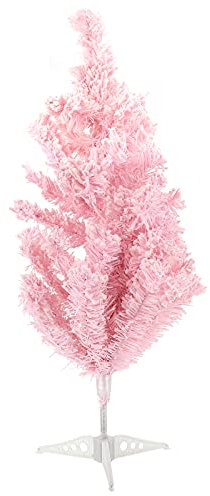 BESPORTBLE Rosa Beflockter Weihnachtsbaum als Schreibtischdekoration für Fensterdekoration zur Weihnachtszeit Weihnachtsbaum für Vitrine und Inneneinrichtung