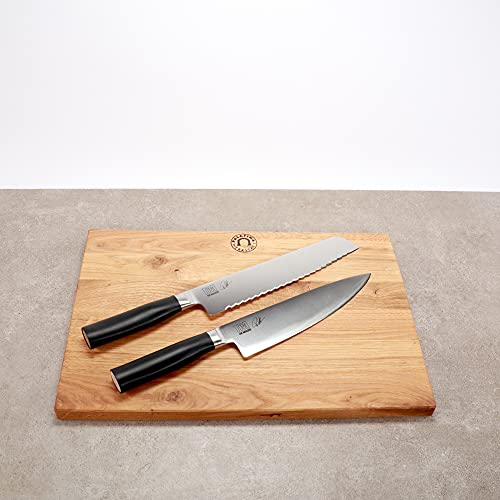 Kai Shun Tim Mälzer Kamagata Angebotsset | Brotmesser TMK-0705 | + | Kochmesser TMK-0706 + | großes Schneidebrett aus Eichenholz, 40x30 cm | VK: 269,- €