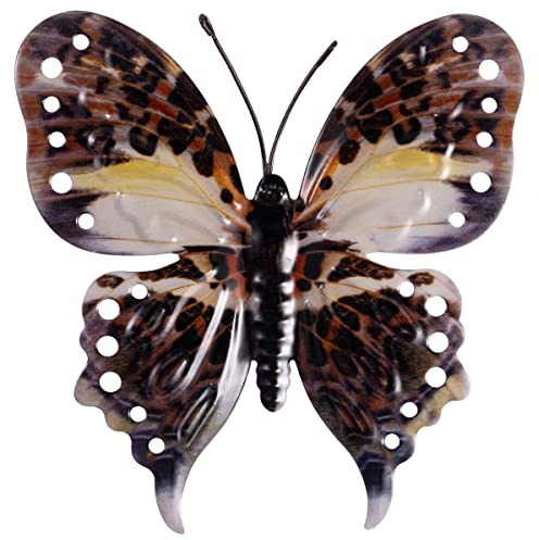 CIM Metall Wand-Deko - Schmetterling Leopard - 22cm - tierische 3D Wandbilder - Wandschmuck inkl. praktischer Wandbefestigung – Lebhafte Wandskulptur - Geschenkidee