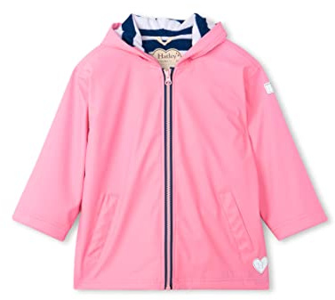 Hatley Kids Zip-Up Rain Jacket, Classic Pink, 8 Years