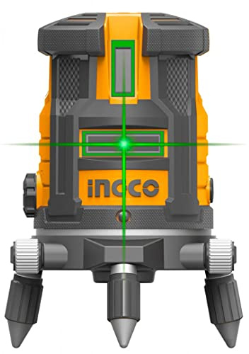 Ingco Hll305205 Livella Laser Autolivellante Autoregolabile Fino A 30 mt Professionale Con Raggio Verde