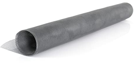 Tela mosquitera - Malla Fina para Ventana - Flexible, Recortable, Antimanchas – Protección Óptima contra Insectos (Gris, 1,40 x 10 m)