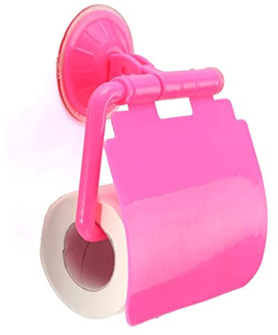 DUPLUSFUN Toilettenpapierhalter Wandhalterung Saugnapf Toilettenpapierspender Seidenpapierhalter Kein Bohren Kunststoff-Handtuchhalter für Badezimmer