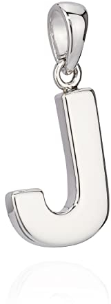 NKlaus 14x10mm Kettenanhänger Buchstabe J Silber 925 anlaufgeschützt glanz Alphabet 10041