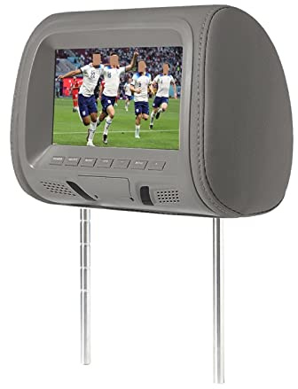 Lecteur DVD portable Universel 7 Pouces Appui-Tête De Voiture MP4 Oreiller Moniteur Lecteur Multimédia Avec Adaptateur Prise Briquet USB SD MP5 FM Haut-Parleurs SH7038-P5 pour la voiture ( Color : 707