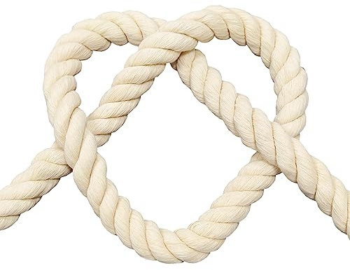 FOSER Baumwollseil, Makramee Garn, BaumwollKordel für DIY Handwerk, Dekorative Projekte, Haustier Spielzeug (6mm(20M))