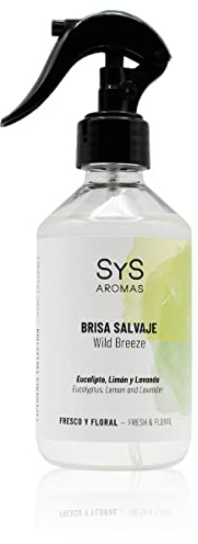 SYS Aromas Ambientador Pulverizador Brisa Salvaje - Aroma Floral y Herbal - Fragancia Duradera Eucalipto, Limón y Lavanda - Ambientador Concentrado en Spray - 300 ml