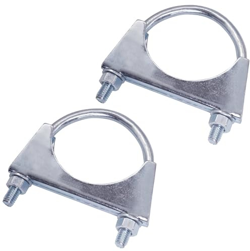 SKIR'CO (2 pièces) Colliers de serrage pour tuyaux de 70 mm de diamètre, colliers de serrage en U, supports de tuyaux zingués