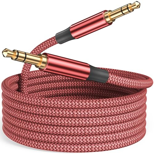 Siwket 3.5mm Aux Kabel 5m, lange Audio Kabel Nylon Klinke auf Klinkenkabel Stereo Audiokabel für Smartphones, iPhone/iPod,Tablet, Auto, Handy, PC, MP3/MP4 Player, Auto, Lautsprecher, Kopfhörer,usw.