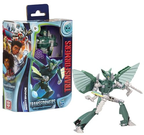 Transformers Spielzeug EarthSpark Deluxe-Klasse Terran Nightshade, Action-Figur (12,5 cm), Roboterspielzeug, ab 6 Jahren
