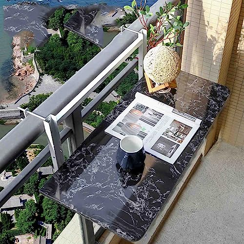 Miuxe Beistelltisch - Balkon-Bartisch Für Geländer, Outdoor-Klapp-Tisch, Halber Tisch, Schwebende Regale Balkon-Hängetisch Für Viele Geländer, 60-120cm Holz-Bar-Serviertisch