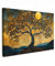 MuchoWow© Quadro Camera Da Letto 120x80 cm Quadri Soggiorno Decorazione Parete Quadri Moderni Su Tela Stampe Foto Con Cornice Quadretti PosterAlbero della vita - Luna - Fiori - Oro - Arte