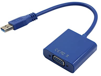 jojofuny Usb 3.0 to Vga Adapter Cable for Monitor Blue External Video Display Converter for Pro Xps and Desktop Supports Multi-display Easy Setup