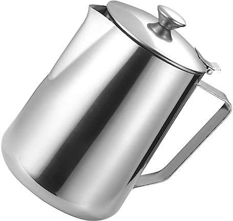 Garneck Pichet À Mousse De 1 L En Acier Inoxydable Pour Expresso Cafetière À Latte Bouilloire À Thé Pour Café