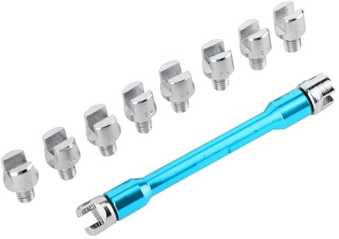 TOPINCN Motorrad Speichenschlüssel CNC Schraubenschlüsselsatz 5,0-6,8 Länge 93 Mm/3,7 Zoll für die Meisten Motorräder (EIN blaues)