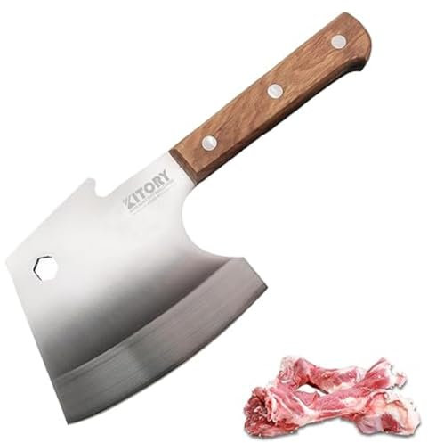 Kitory Hackmesser 15 cm Klinge, Küchenbeil für gefrorenes Fleisch und große Knochen, Extrem Scharf Metzgermesser, Edelstahl Hackbeil, cleaver knife, Full Tang Knochenbeil