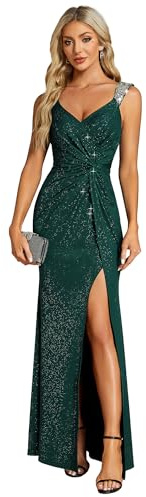 Ever-Pretty Vestito da Cerimonia Donna Elegante Lungo Senza Schienale Abito da Sera Maxi Cocktail Vita Alta Senza Maniche Sexy EE01888