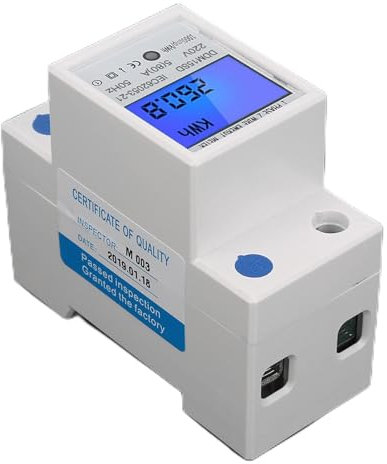 Contador KWh monofásico WiFi eléctrico 5-80A Ddm15Sd LCD Retroiluminación Pantalla Digital Monofásico Electrónico Energía Contador KWh 9X7X4, #928, Digital