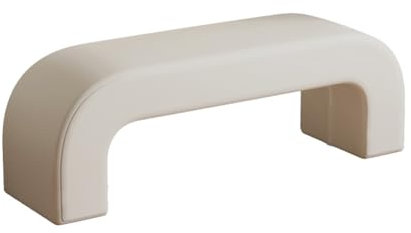 XLIHAWY Eingangsbank, Bequemer Moderner Stil Gepolsterter Sitz, Holzrahmen Stuhl Am Fußende des Bettes Für Schlafzimmer Eingang Schlammschleuse Wohnzimmer(Beige,39.37x16.9in)
