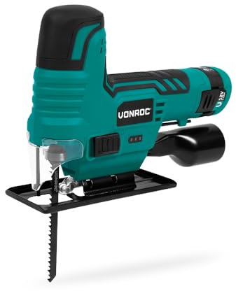 Scie sauteuse sans fil 12V - Batterie, câble usb-c et lame de scie inclus