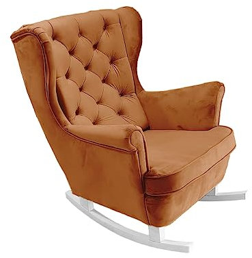 DomiMeble Relaxsessel Gepolstertem Sitz Armlehnen Fernsehsessel Loungesessel Polstersessel Couchsessel Armsessel Chair Wohnzimmersessel Ohrensessel Armlehnensessel 102x81x95cm Orange_29824
