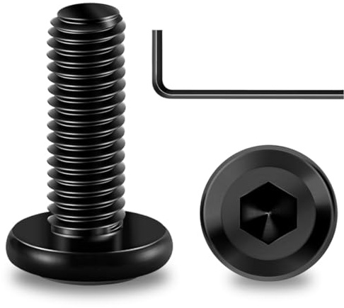 IKOPFLN 25 Pezzi Viti M5x20, Viti a Testa Piatta Esagonale con Chiave a Brugola, Acciaio Inox A2 V2A, Ossido Nero, Filettatura Completa