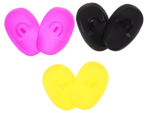 Healeved 3pares Orejeras Antimanchas De Silicona Cubiertas De Oídos Para Salón Protección Agua Calor Para Tinte De Cabello y Secador Reutilizables