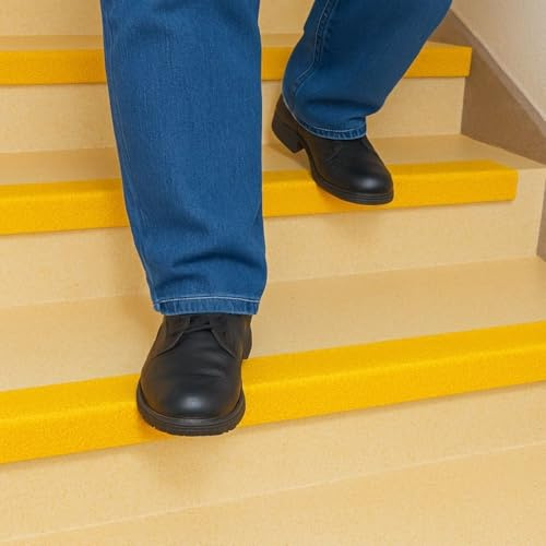 GRP Stair Nosings – Heavy-Duty Anti-Slip Safety Tread - Non-Slip Step Edge Protection Yellow / 500mm
