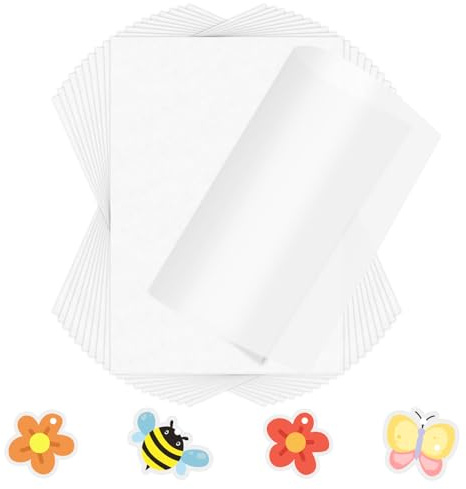 MXTIMWAN 20 Blatt Schrumpffolien Durchscheinend Nachfüllset, Schrumpffolie Basteln DIN, Schrumpffolien Transparent, Schrumpfende Plastikfolie Transparent für Kinder Studenten DIY Handwerk