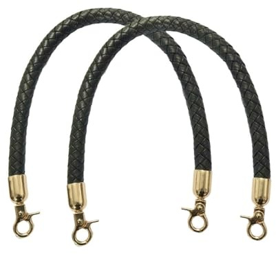 YKAFADE 2 Stück Taschenhenkel 40cm Pu Leder Taschengriffe Geflochtene Taschenbügel Schultergurt Schulterriemen Riemen Ersatz Gürtel für Tasche Handtasche Leder Lederriemen für DIY Geldbörse,Schwarz