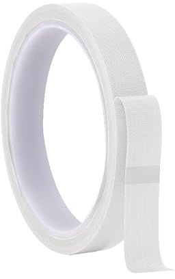 Misuyue 15mm Teflonband, Hitzebeständiges Klebeband, 0.18mm Dicke Weiß | PTFE Glasgewebeband für Vakuumiermaschine Impulsversiegeler, Hitzebeständiges bis 300℃, 10M Lange