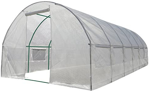 Generico Serra compatta in Alluminio addossata per pomodori, Serra per Esterni Robusta e accessibile, con Struttura in Acciaio per Piante da Giardino, Serra Invernale Lunga 6 m.