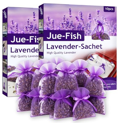 20 Pezzi di Borse per Profumi di Lavanda Ingredienti di Lavanda al 100% Lavandas Essiccata Rimuove l'Odore Aiuta a Dormire Posizionabili in Profumatori e Armadi