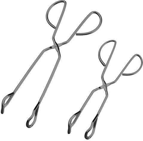 HINMAY 10 13 Stainless Steel Kitchen Tongs, Heavy Duty Non-Slip Comfortable Grip Metal Scissor Tongs for Cooking, Grilling & Serving, Set of 2