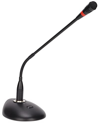 SUNGOOYUE Microphone de L'ordinateur à Condenseur à Col de Cygne Haute sensibilité, Interrupteur à Un Bouton, Indicateur LED, Utilisation Large pour la Conférence, Micro Dektop Flexible à 360 °, XLR