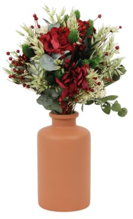 Hortensias Rojas Preservadas en Ramo Durabilidad y Realismo DECOALIVE