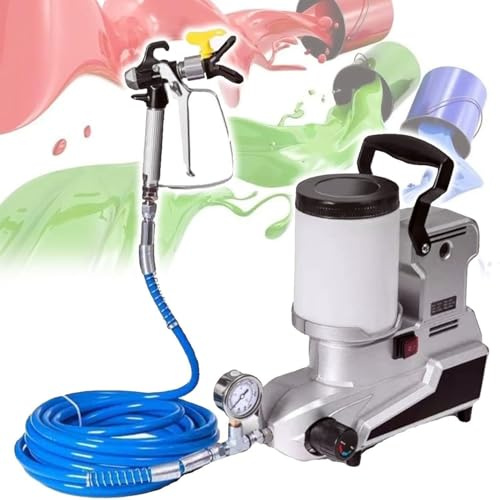 Pistola elettrica airless ad Alta Resistenza,Spruzzatore professionale Airless Intelligente,Portata di 2,5 l/min,spruzzo Potente per Lattice,Mordente e Primer su soffitti e terrazze